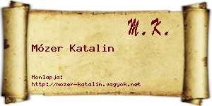 Mózer Katalin névjegykártya